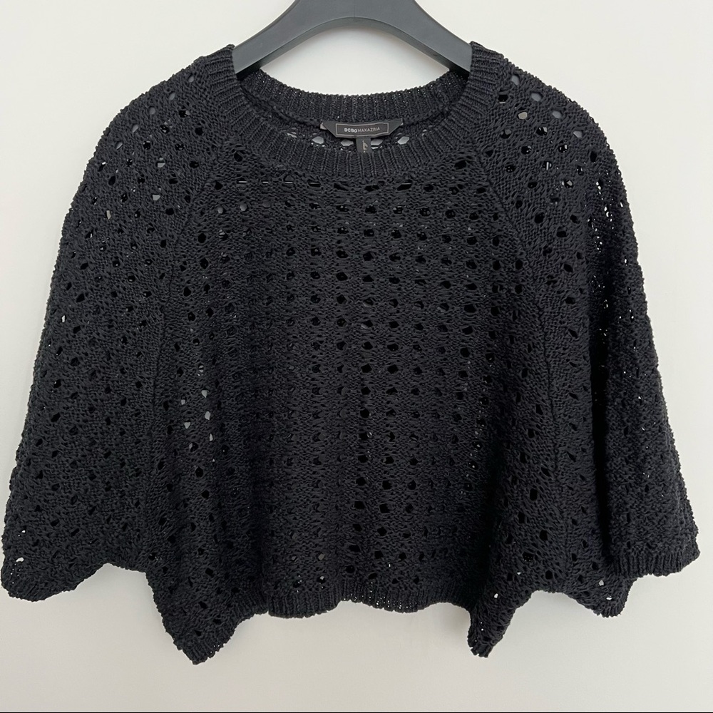 BCBG Max Azria Black Knit Top - Size Small